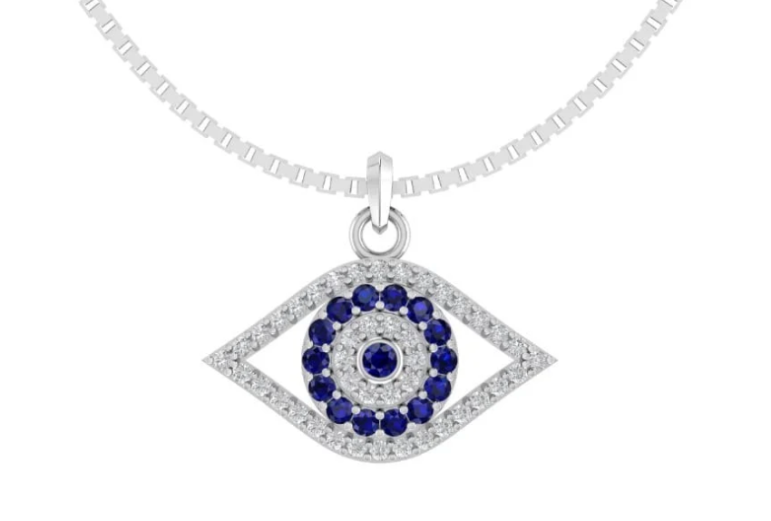 Silver Pendant For Girls and Women Evil Eye Pendant