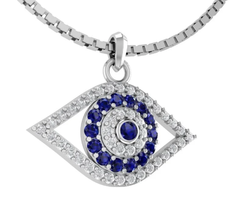 Silver Pendant For Girls and Women Evil Eye Pendant