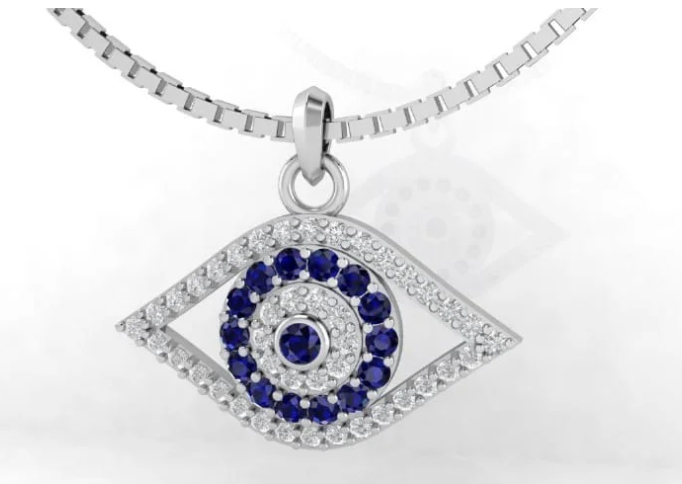 Silver Pendant For Girls and Women Evil Eye Pendant