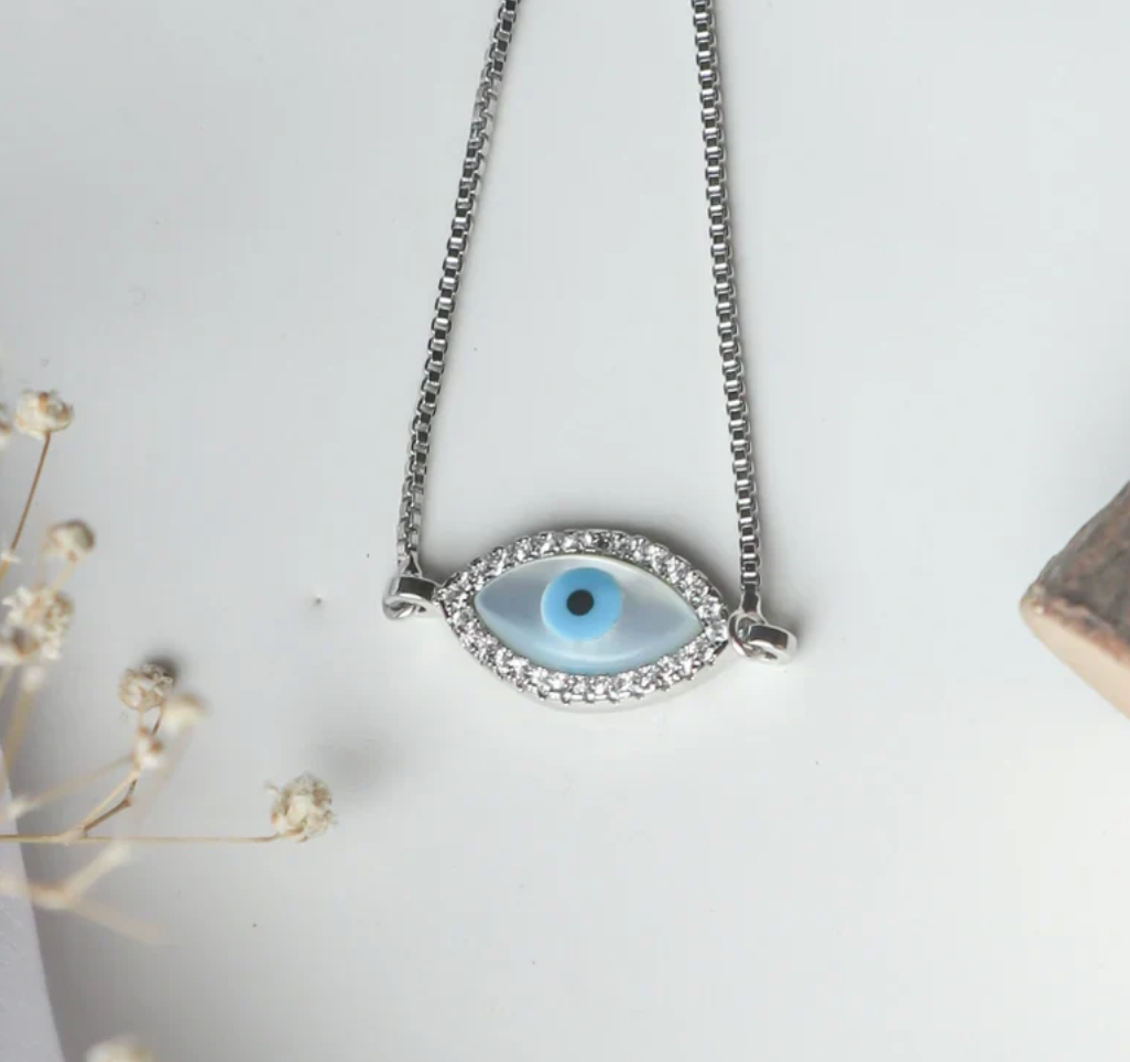 Silver Bracelet For women and Girls Silver Evil Eye Bracelet